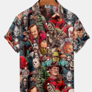 Summer New Men's Shirt 3D Printed Horror